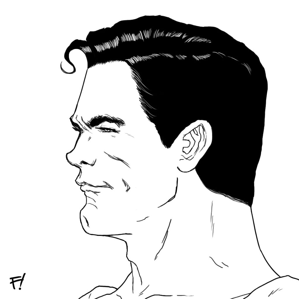 Superman Side Profile - Digital Pencils, drawn by F!