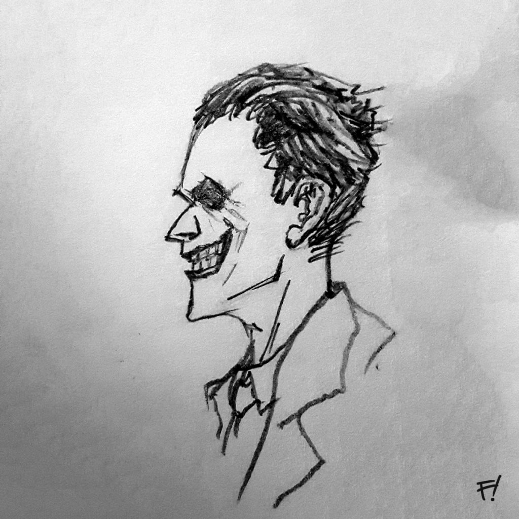 Joker Side Profile - High Contrast Pencils, drawn by F!