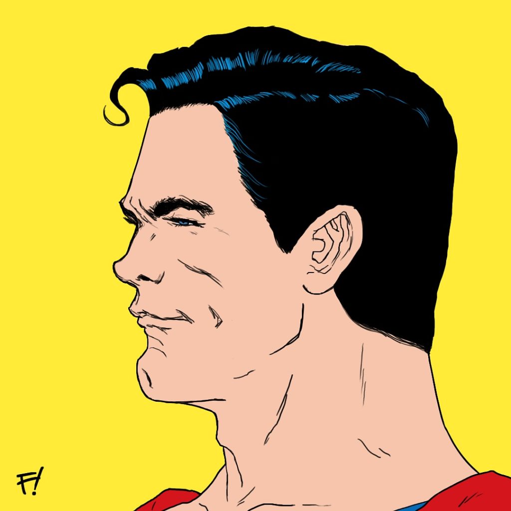 Superman Side Profile - Flat Colours, drawn by F!