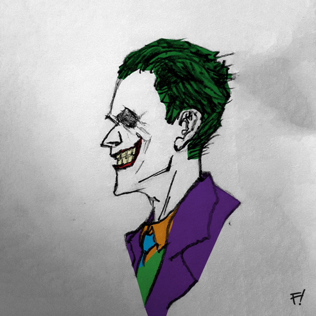 Joker Side Profile - Colours - Flat, drawn by F!