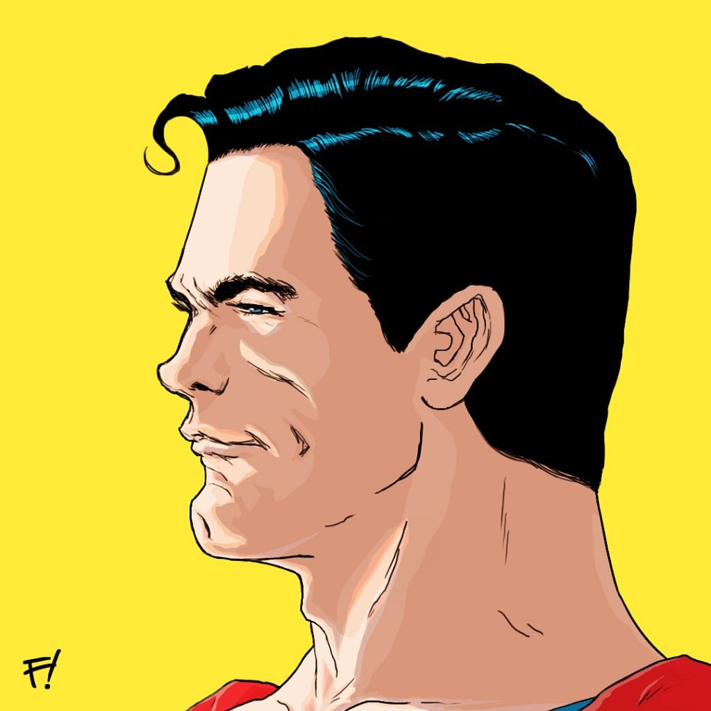 Superman Side Profile - Final Colours, drawn by F!