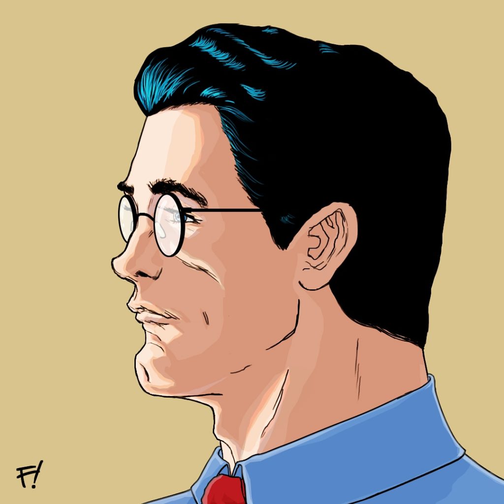 Superman Side Profile - Clark Kent - Final Colours, drawn by F!