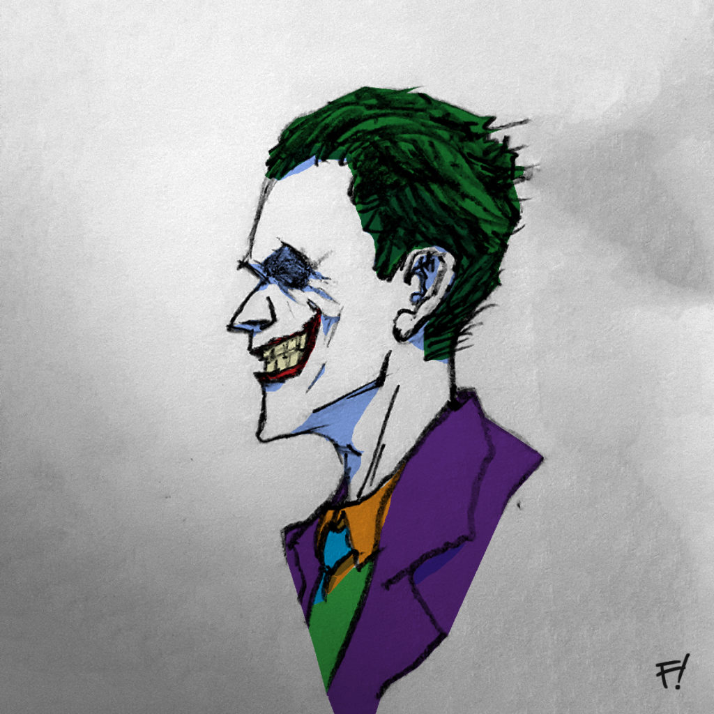 Joker Side Profile - Colours - Shadows, drawn by F!