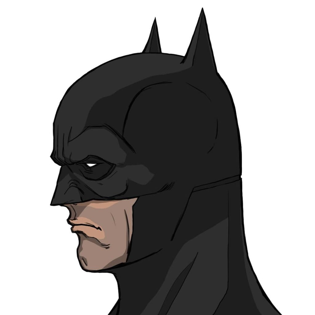 Batman Side Profile - Final Colours, drawn by F!