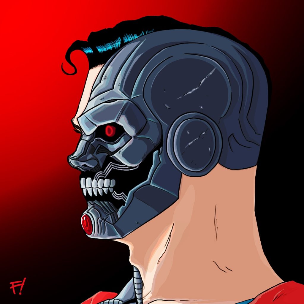 Superman Side Profile - Cyborg Superman - Final Colours, drawn by F!